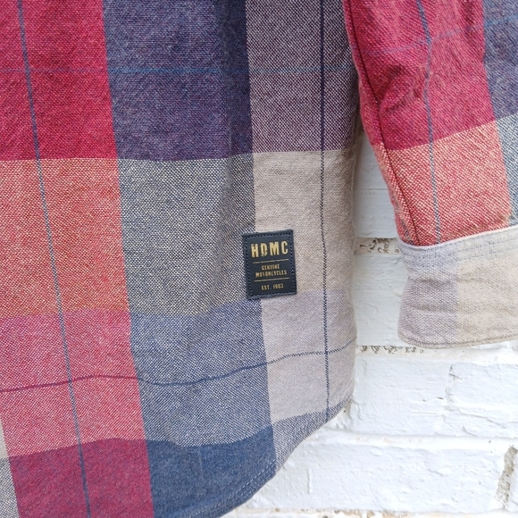 Harley Davidson Plaid Oversize Shirt Medium - Picture 4 of 6